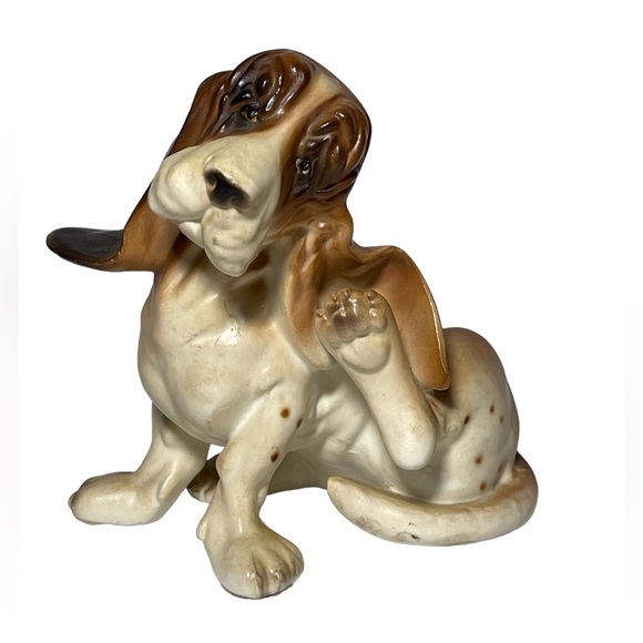 Vintage 1960s  Norcrest Bassett Hound Porcelain  Dog Figurine Made In Japan A233 - Picture 1 of 8